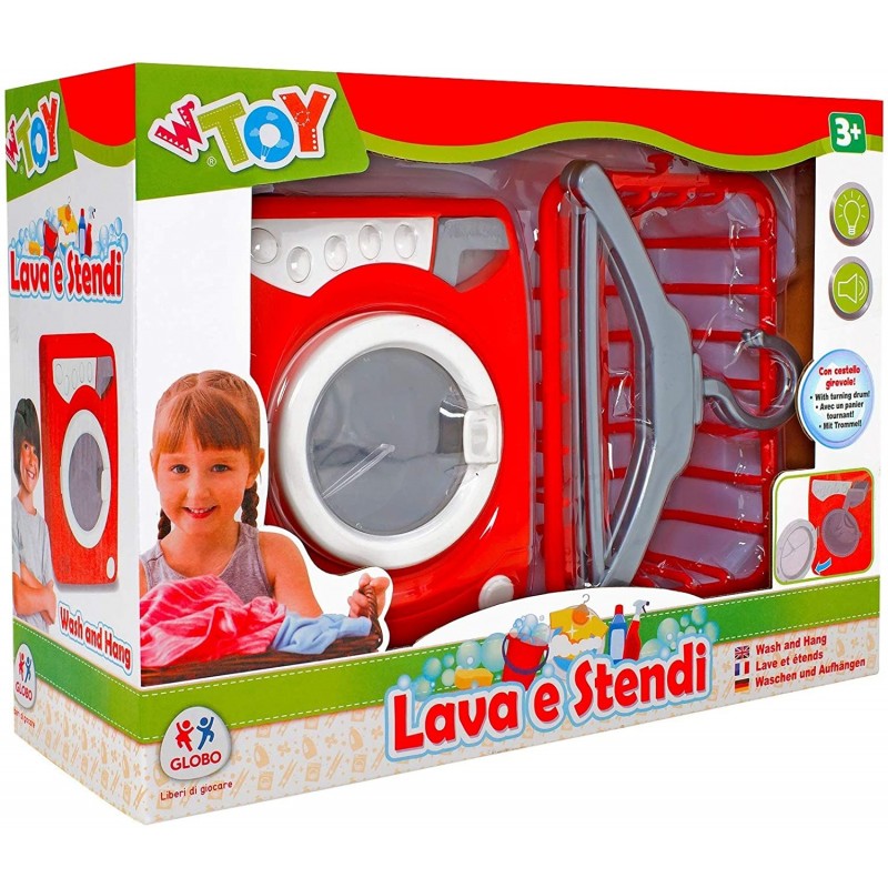 Lavatrice giocattolo MISS SIGNORINA Con Set Lavanderia Assortito h. 24cm  66982
